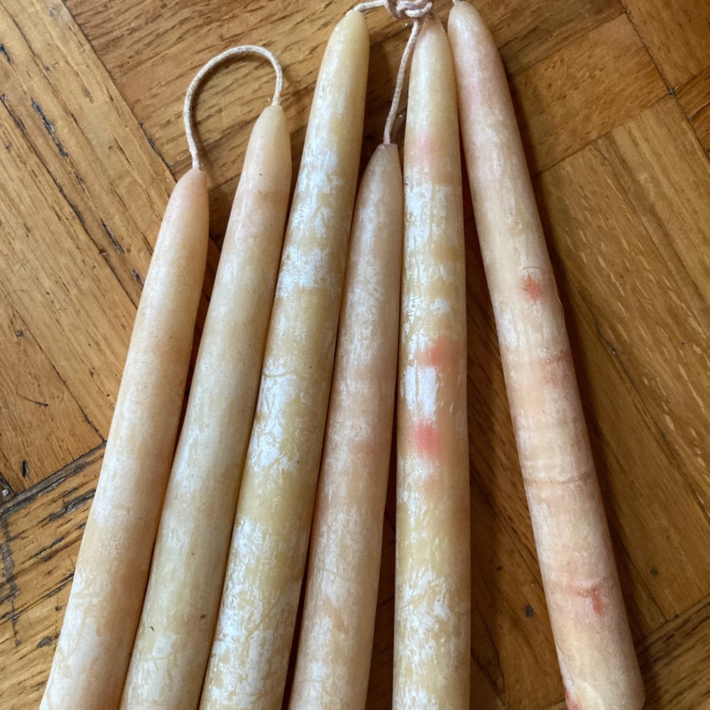 ♥️💚Handmade 3 Sets Ivory Taper Candles